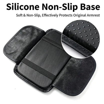 Multifunctional Car Armrest Box Cushion with Built-in Storage Bag