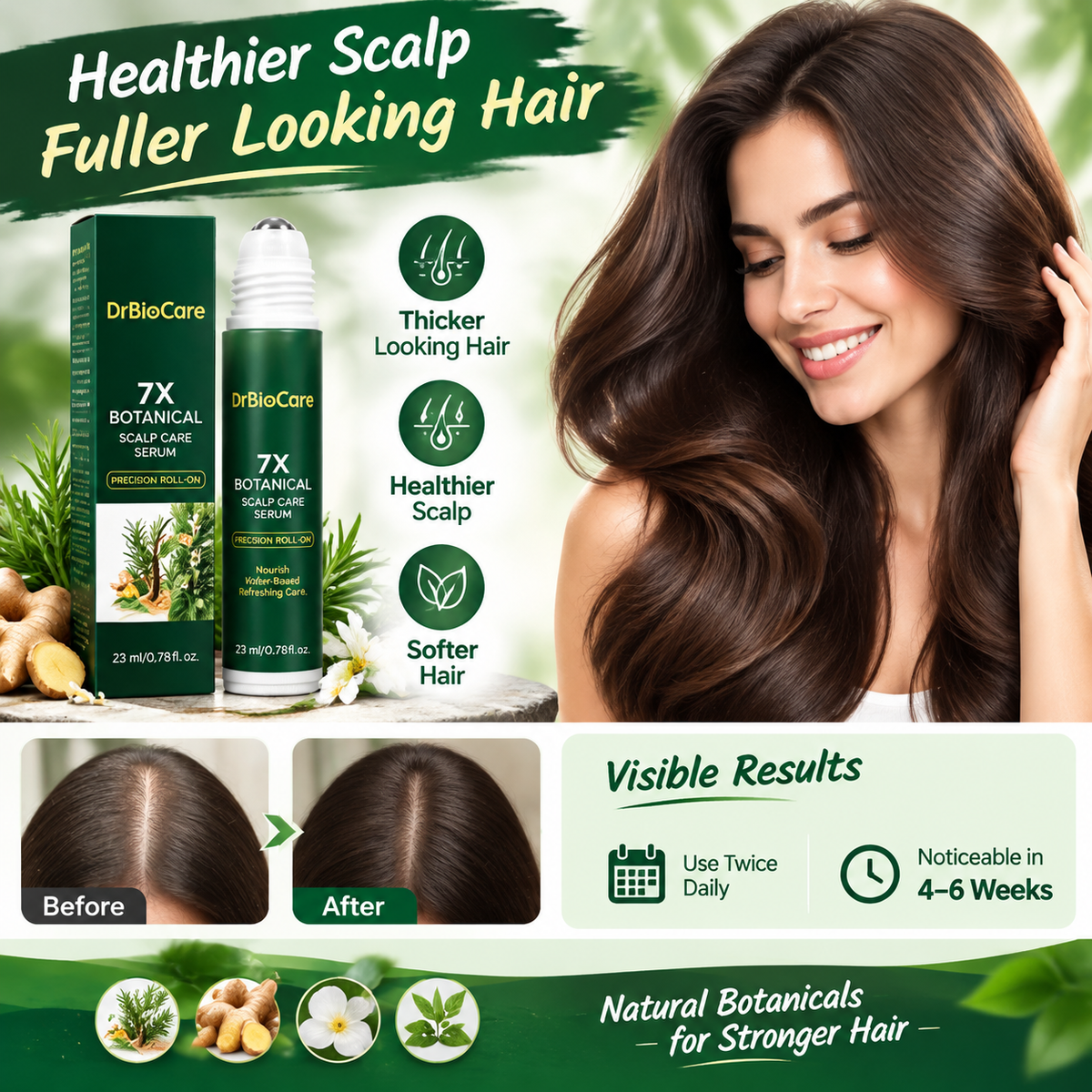 Hair Growth Serum Roller – Nourishes the Scalp for Fuller-looking Hair