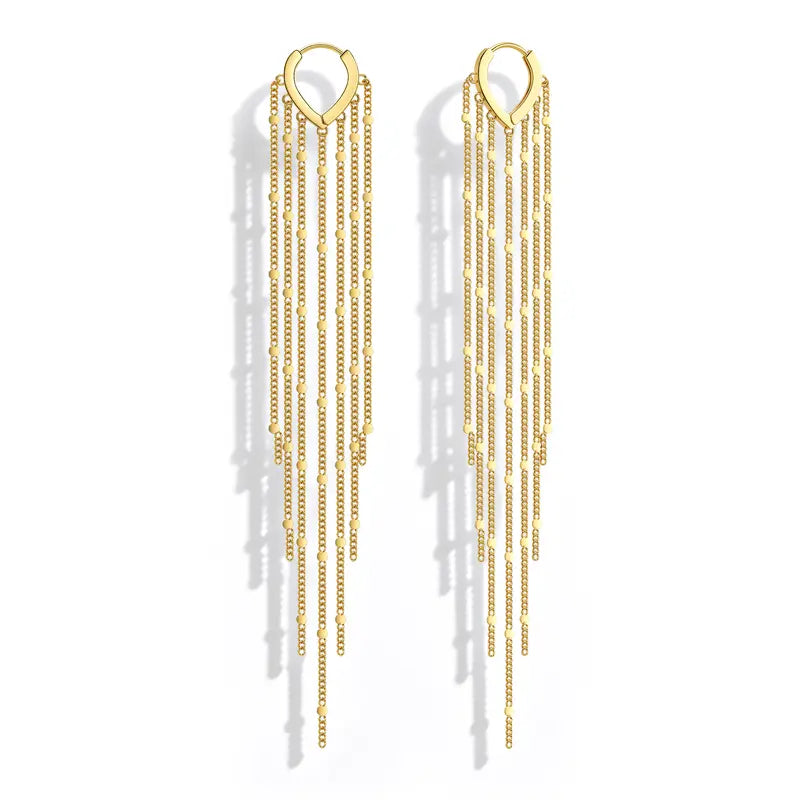 Long Tassel Earrings for Women,Chain Tassel Threader Earrings Trend Dangling