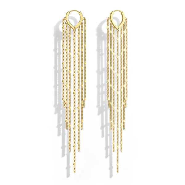 Long Tassel Earrings for Women,Chain Tassel Threader Earrings Trend Dangling