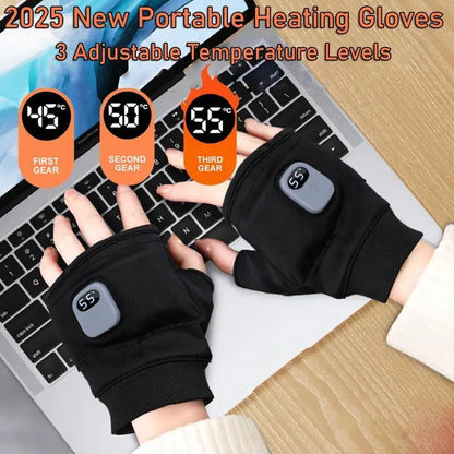 Unisex Rechargeable Fingerless Cut Heated Gloves 5s Heat Boost