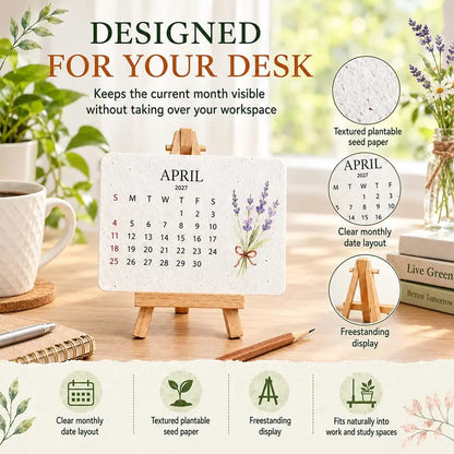 Eco-Friendly Plantable Grain Calendar 2027 with Stand