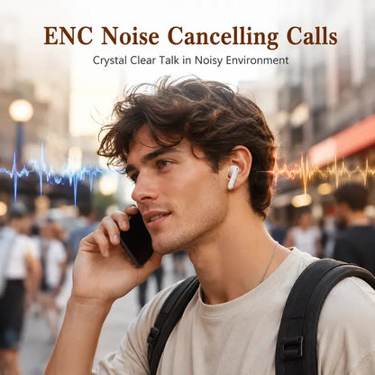 Retro Camera Wireless Earbuds! Bluetooth 5.4, ENC Noise Cancelling, Hi-Fi Stereo Sound