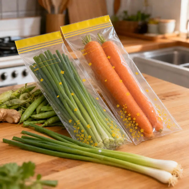 15PCS Thick Double Seal Food Storage Bags, Reusable Self-Sealing Pouches