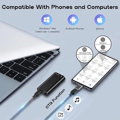 Ultra Mini Magnetic Recorder,Voice Activated,HD Noise Reduction, One-Touch Recording