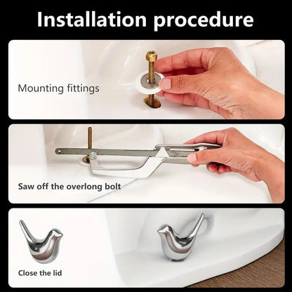 Bird-Shaped Toilet Bolt Cover Set, 2 Pieces, Easy-Install
