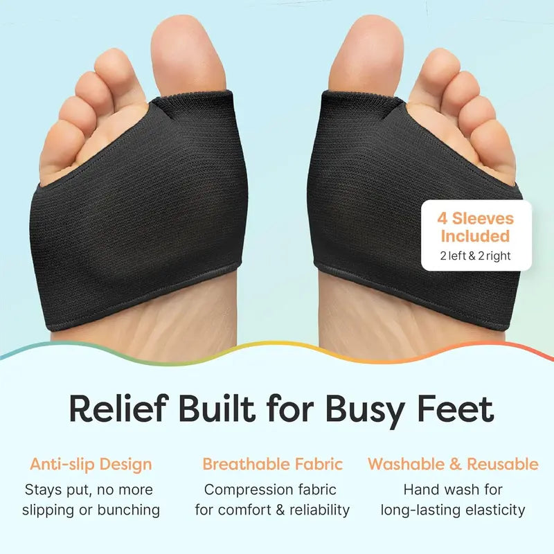 2 Pairs Metatarsal Sleeves Relief Foot Cushions, Wear-Resistant Forefoot Pads