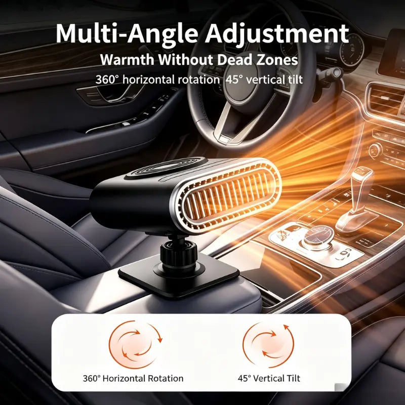 12V Portable Car Heater Power, Adjustable Defogging Windshield Demister