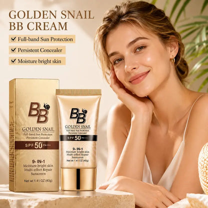 Snail Mucin BB Cream - High-Coverage Oil-Control Matte Moisturizer, Waterproof, SPF-Infused