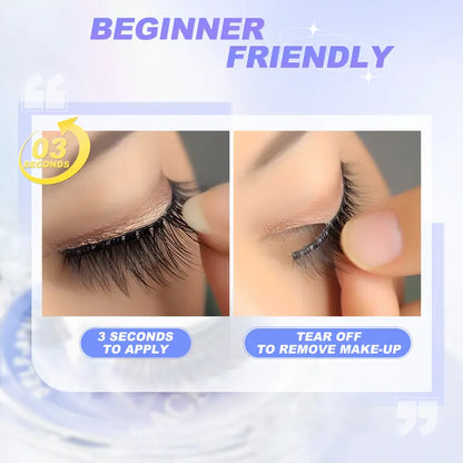 Self Adhesive Eyelashes Reusable Thick & Natural Style Lashes, Waterproof, Reusable, Glue-Free