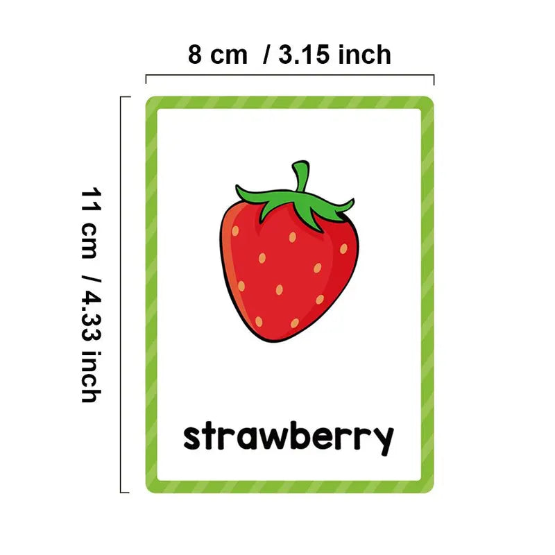 Educational Flash Card, 4 Sets (80 Cards) Colorful Fruit & Vegetable & Number & Shape Card