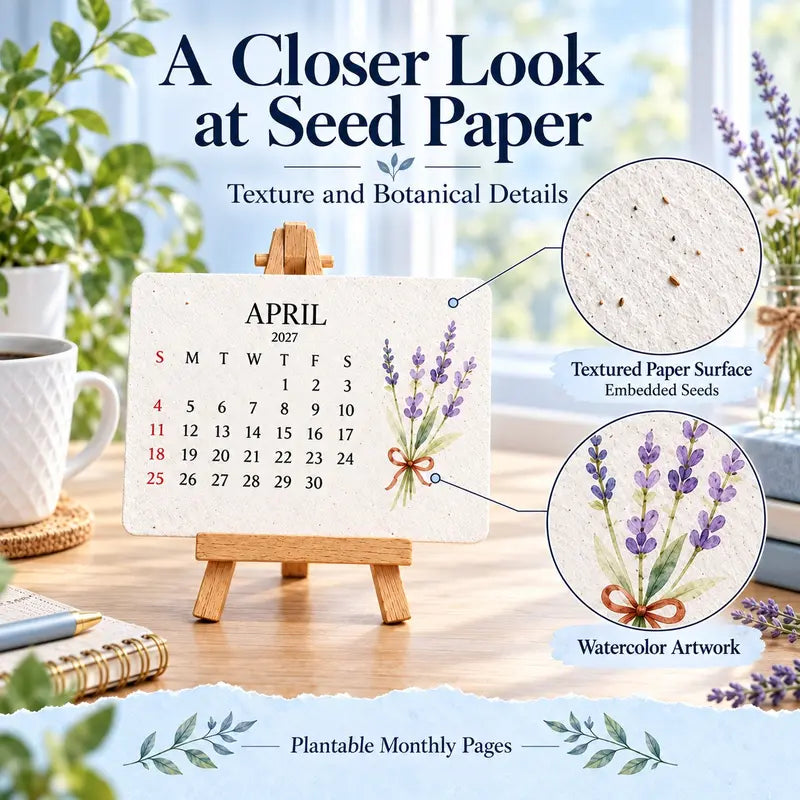Eco-Friendly Plantable Grain Calendar 2027 with Stand