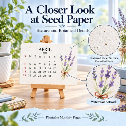 Eco-Friendly Plantable Grain Calendar 2027 with Stand