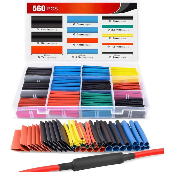 560PCS Heat Shrink Tube 2:1 Heat Shrink Tubing Kit with Storage Box