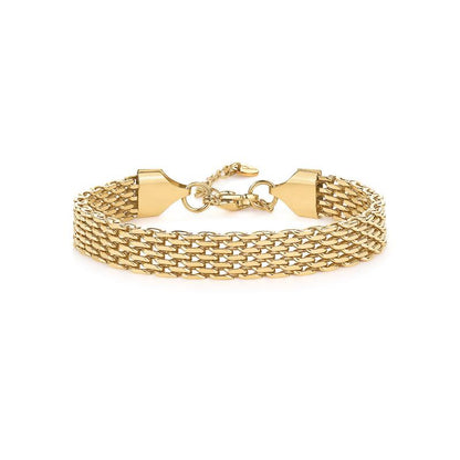 Plated Chunky Chain Adjustable Bracelet for Women | Stainless Steel Lightweight Trendy Chain Bracelet