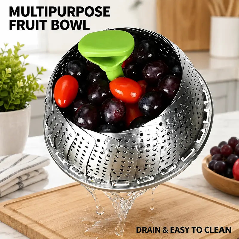 Stainless Steel Vegetable Steamer Basket Utensils Folding Expandable