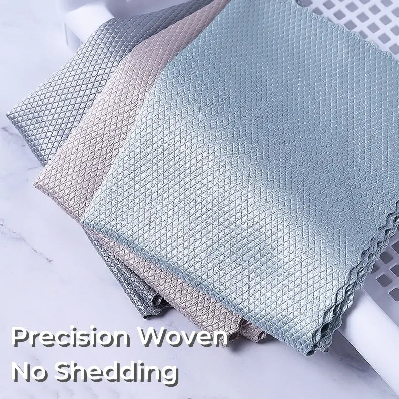 10 PCS Microfiber Reusable Cleaning Rags Fish Scale Streak-Free&Lint-Free