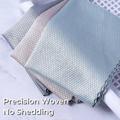 10 PCS Microfiber Reusable Cleaning Rags Fish Scale Streak-Free&Lint-Free