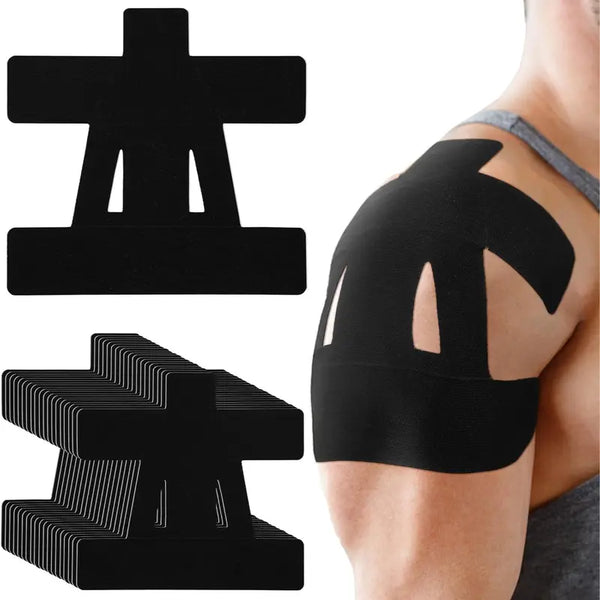 10Pcs Precut Cotton Elastic Kinesiology Strapping Tape for Adults