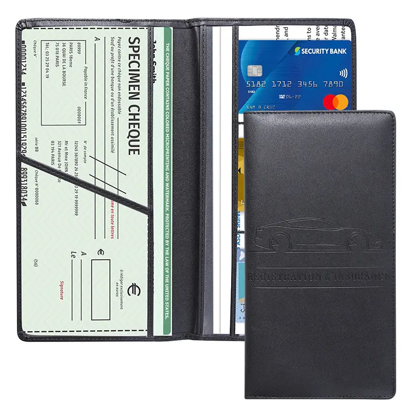 Car Registration & Insurance Card Holder, Magnetic Closure Vehicle Wallet