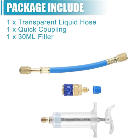 Manual AC Oil & Dye Injector Kit – 1/4" SAE Quick Coupler for Automotive & HVAC