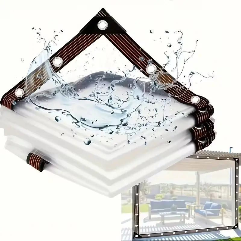 Clear Waterproof Cover Tarp 6.5 x 6.5ft Plastic Tarps Heavy Duty