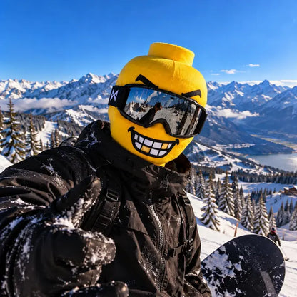 Funny Yellow Toy Figurine Head Ski Mask Balaclava