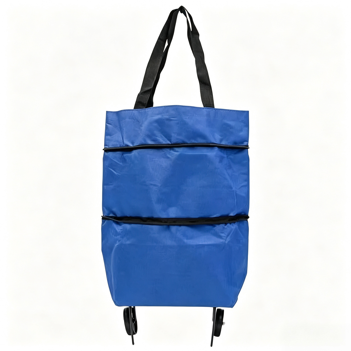 2-in-1 Foldable Shopping Cart: Waterproof Collapsible Grocery Trolley Bag