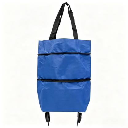 2-in-1 Foldable Shopping Cart: Waterproof Collapsible Grocery Trolley Bag
