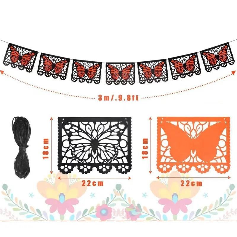 Monarch Butterfly Day of the Dead Banner 9.8FT