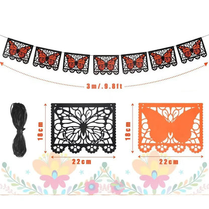 Monarch Butterfly Day of the Dead Banner 9.8FT