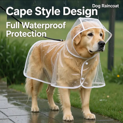 Transparent Thick Cape Dog Raincoat for Small Medium Dogs