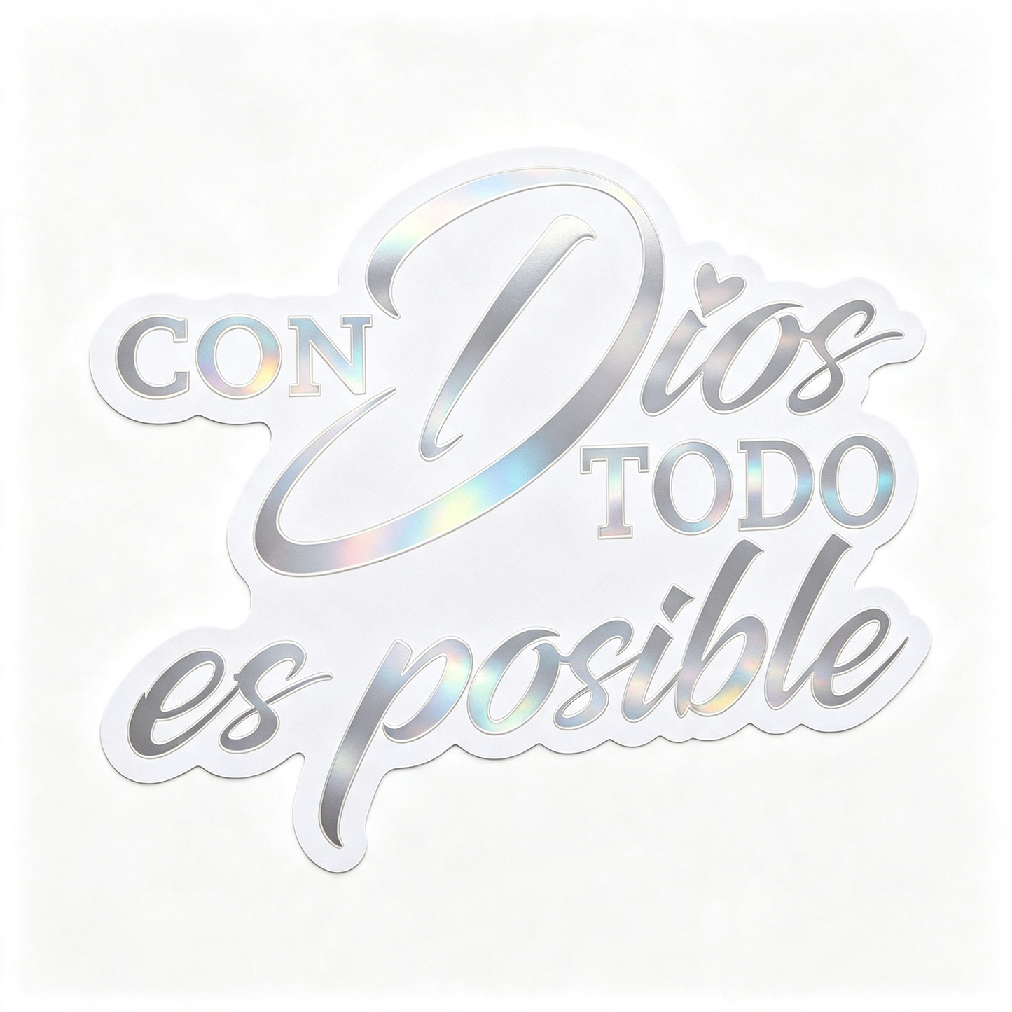 5PCS Con Dios Todo Es Posible Spanish Inspirational Faith Decal Cute Durable Vinyl Sticker