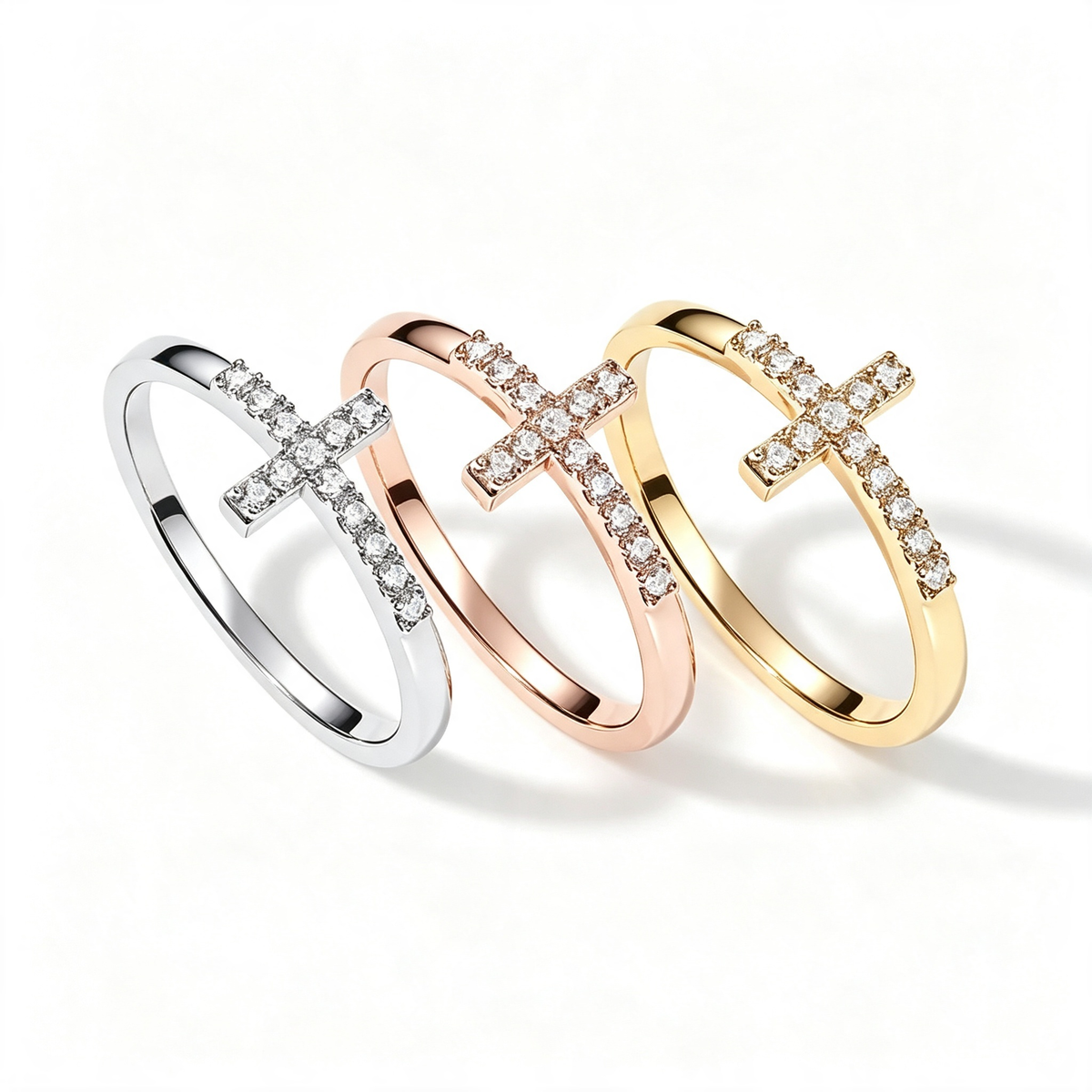 Eternity Promise Ring for Her Saint John Sideway Cross Ring