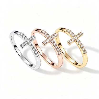 Eternity Promise Ring for Her Saint John Sideway Cross Ring