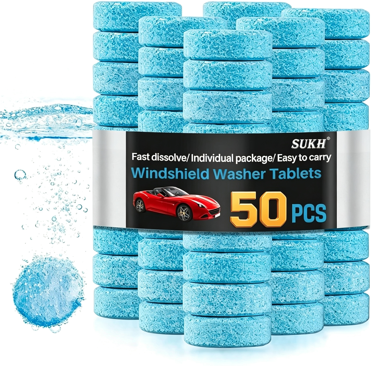50Pcs Car Windshield Washer Fluid concentrate Tablets