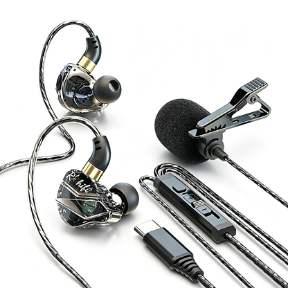 Professional Pro Gaming Earbuds, HiFi Earbuds with External Lavalier Mic