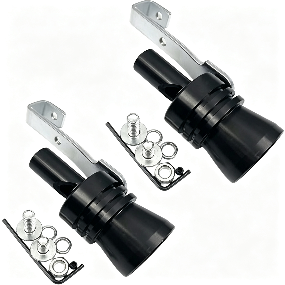 2Pcs XL Size Aluminum Alloy Universal Turbo Sound Exhaust Muffler Pipe Whistle