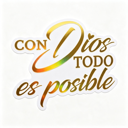 5PCS Con Dios Todo Es Posible Spanish Inspirational Faith Decal Cute Durable Vinyl Sticker