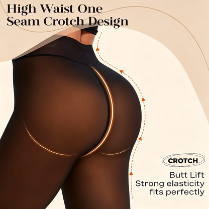 Women Fleece Lined Leggings Thermal High Waisted Footed Opaque Tights