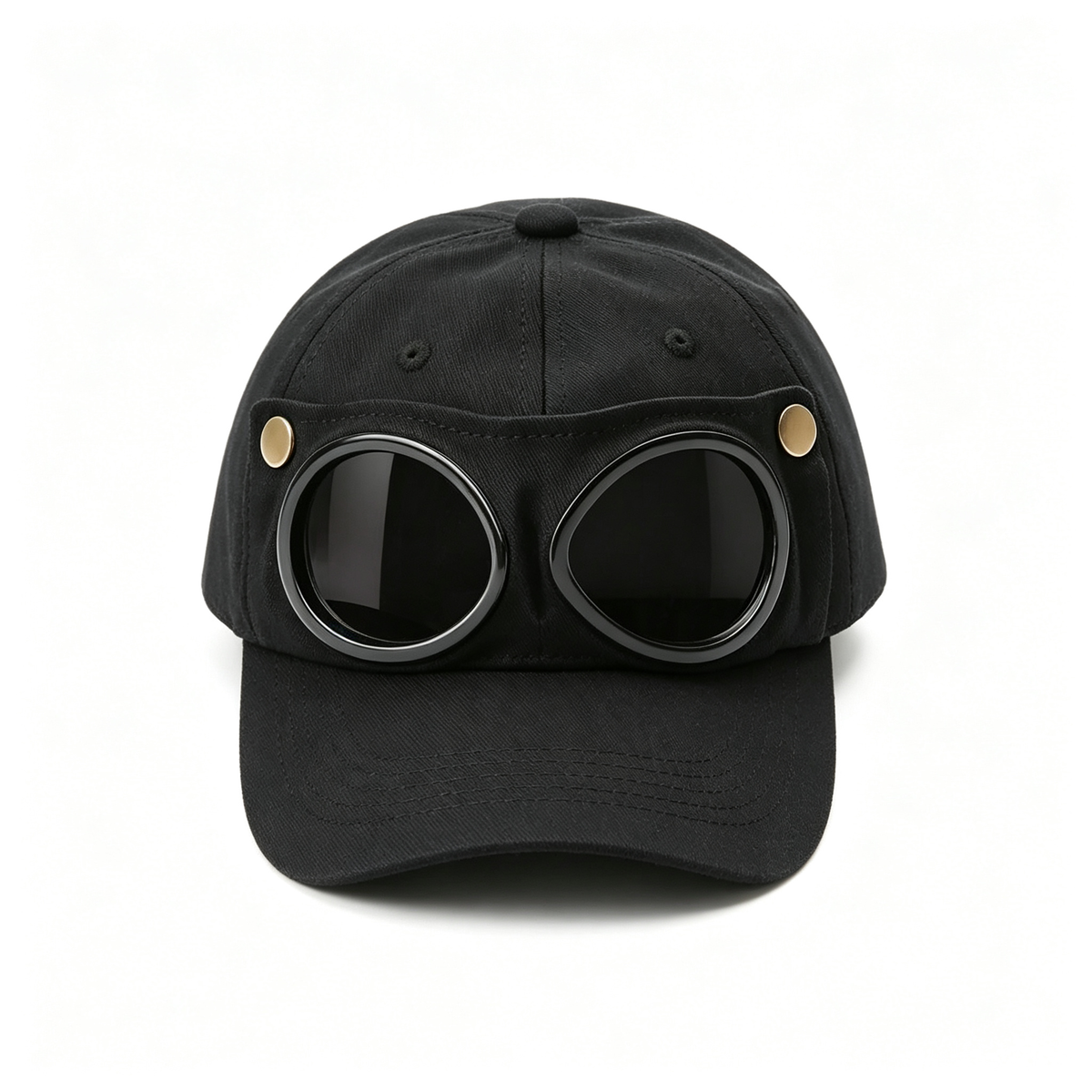 Detachable Goggle Pilot Baseball Cap Vintage Hat for Street Fashion & Daily Outfit