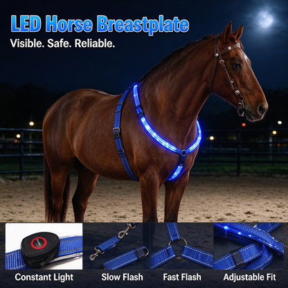 Adjustable LED Horse Breastplate Collar Harness Tack