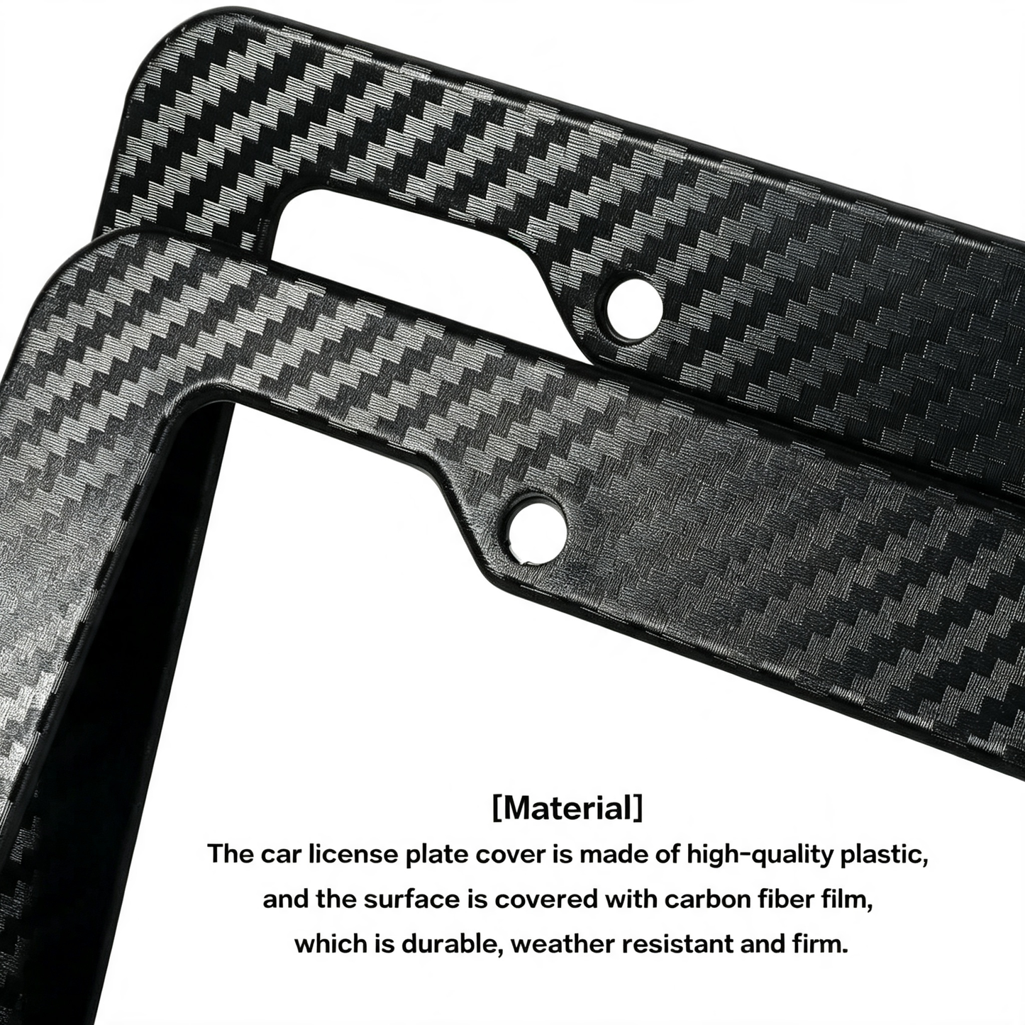 2 Pack Carbon Fiber License Plate Frames with Fasteners and Screws