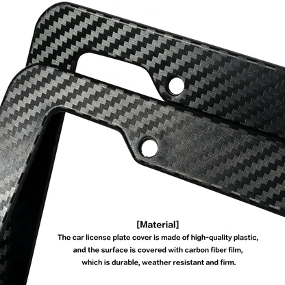 2 Pack Carbon Fiber License Plate Frames with Fasteners and Screws