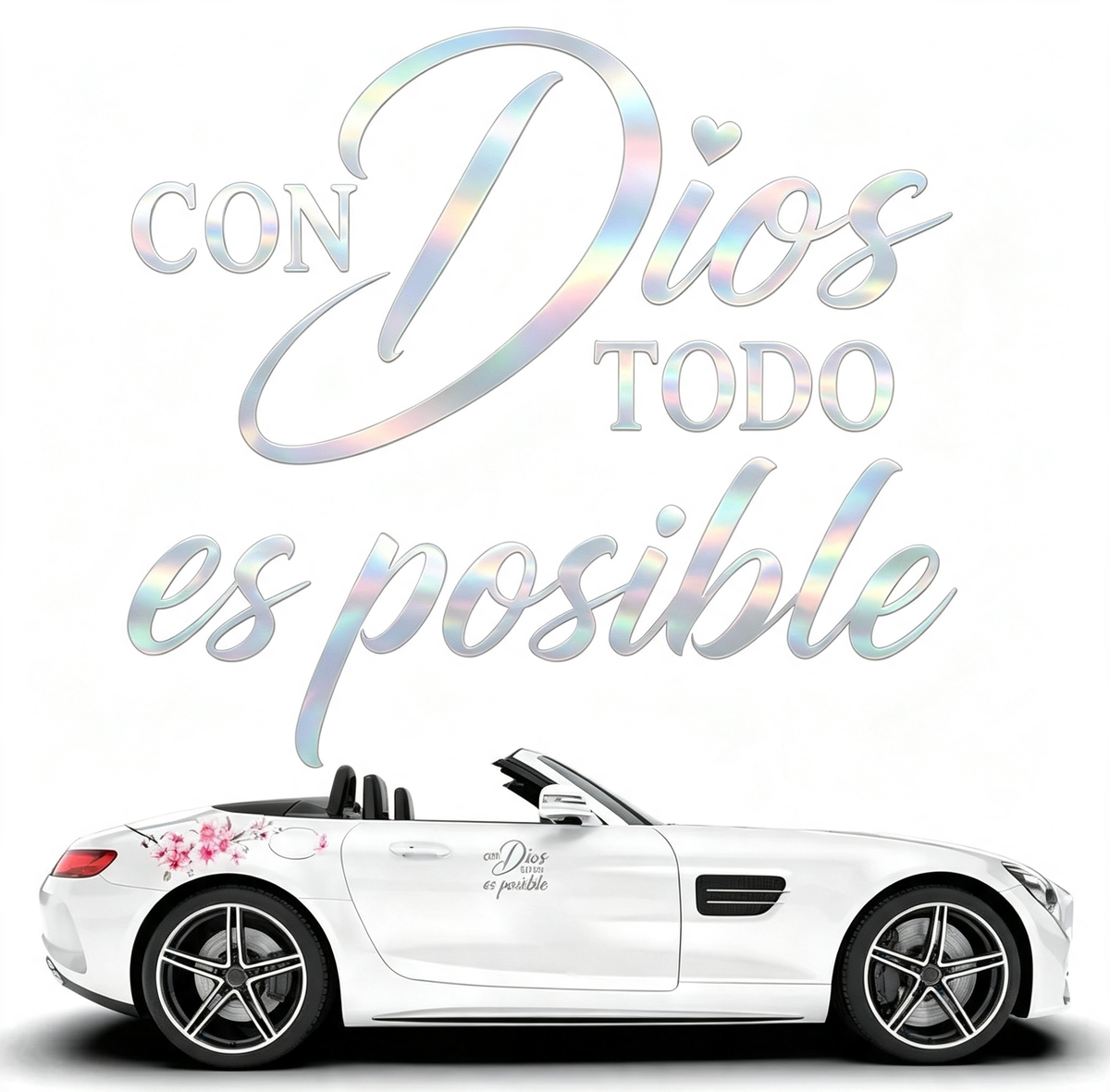 5PCS/SET Con Dios Todo Es Posible Spanish Inspirational Faith Decal Cute Durable Vinyl Sticker