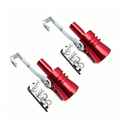 2Pcs XL Size Aluminum Alloy Universal Turbo Sound Exhaust Muffler Pipe Whistle