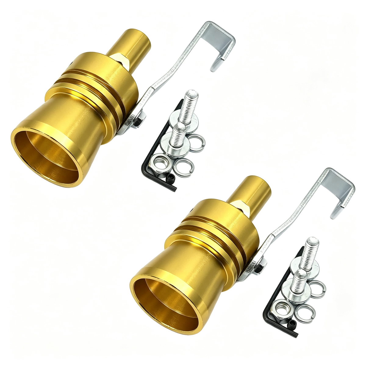 2Pcs XL Size Aluminum Alloy Universal Turbo Sound Exhaust Muffler Pipe Whistle