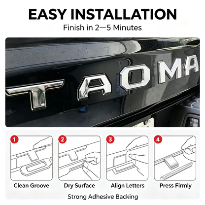 For 2016-2023 Models!!! Upgrade Your Tacoma: Raised Tailgate Insert Emblem Letters
