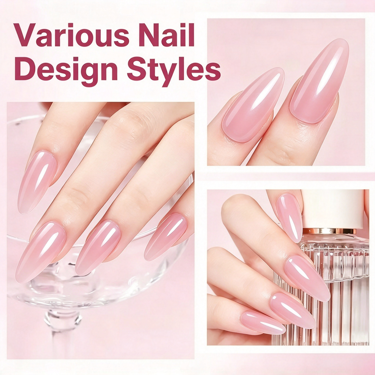 2PCS Natural Pink Nail Hardener Quick-Drying Nail Strengthener