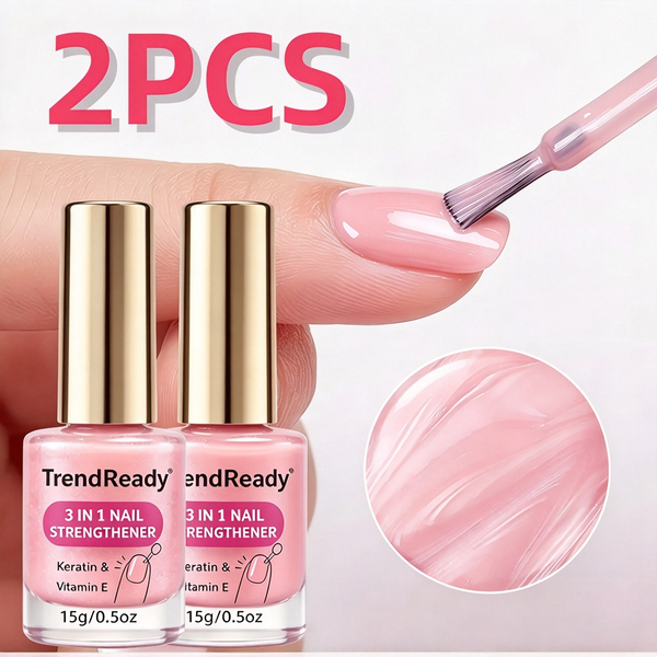 2PCS Natural Pink Nail Hardener Quick-Drying Nail Strengthener